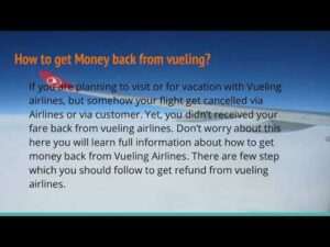 Diapositiva en inglés sobre cómo recuperar dinero de Vueling h3WLxVSbExw con ala de avión en el fondo