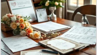 Novios planificando boda juntos