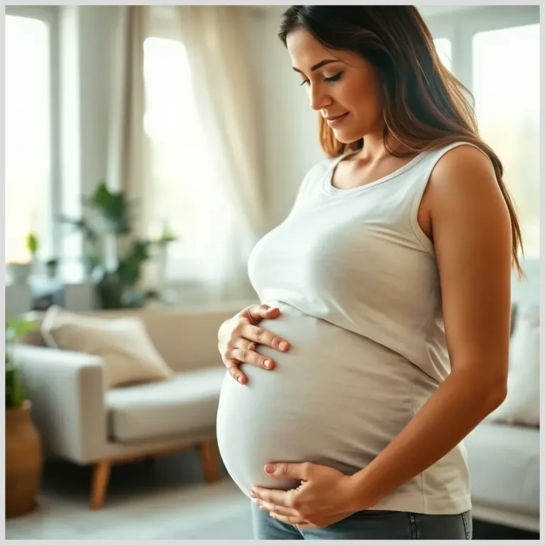Mujer feliz con test embarazo
